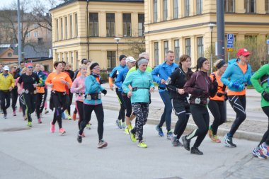 Büyük grup koşucu Stockholm.