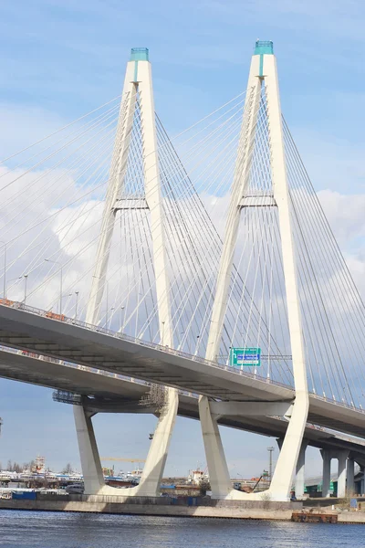 Kábel merevített híd Budapest. — Stock Fotó