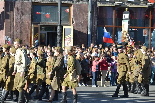 Victory parade in St.Petersburg. — Stock Photo, Image