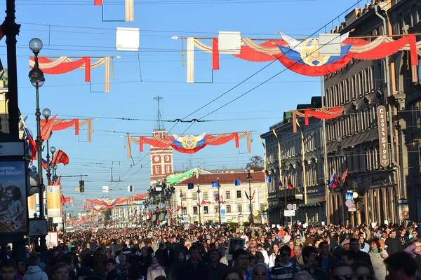 Victory parade in St.Petersburg. — Stock Photo, Image