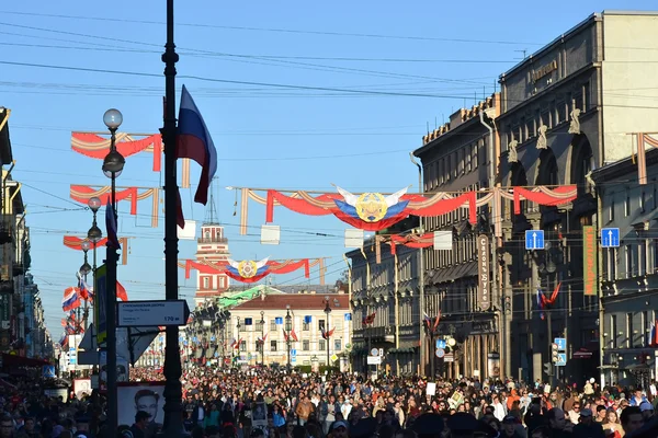 Victory parade in St.Petersburg. — Stock Photo, Image