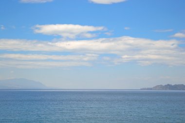 Ionian sea bulutlu bir günde.