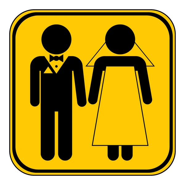 Bouton couple mariage . — Image vectorielle