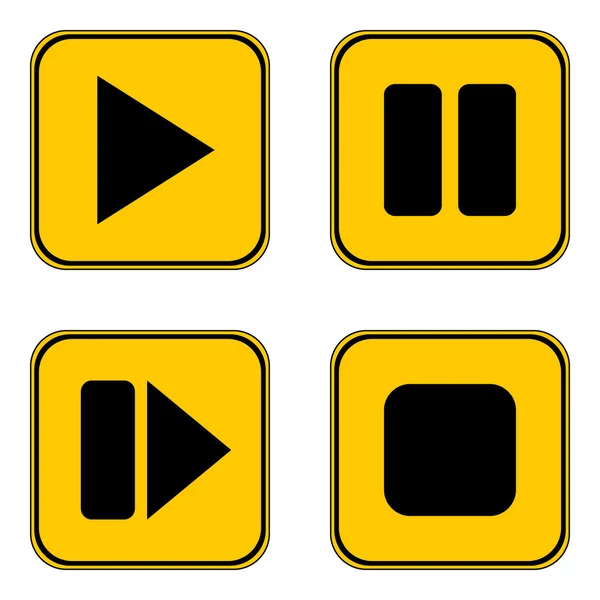 Play, pause, stop, forward buttons set. — Stock Vector