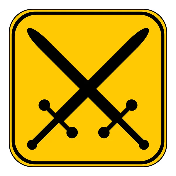 Crossed swords button. — Stock Vector