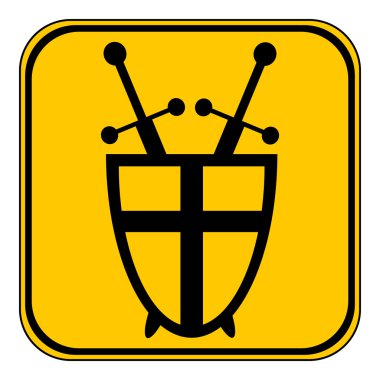 kalkan ve kılıç düğmesi.