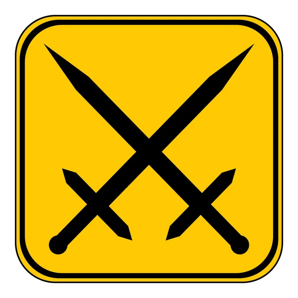 Crossed swords button. — Stock Vector