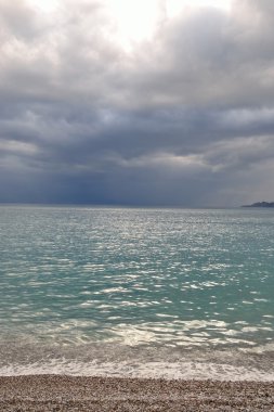 Ionian sea bulutlu bir günde.