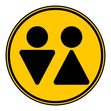 kadın ve erkek tuvaleti simge düğmesi.