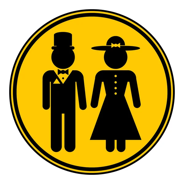 Przycisk symbol szalet płci męskiej i żeńskiej. — Wektor stockowy