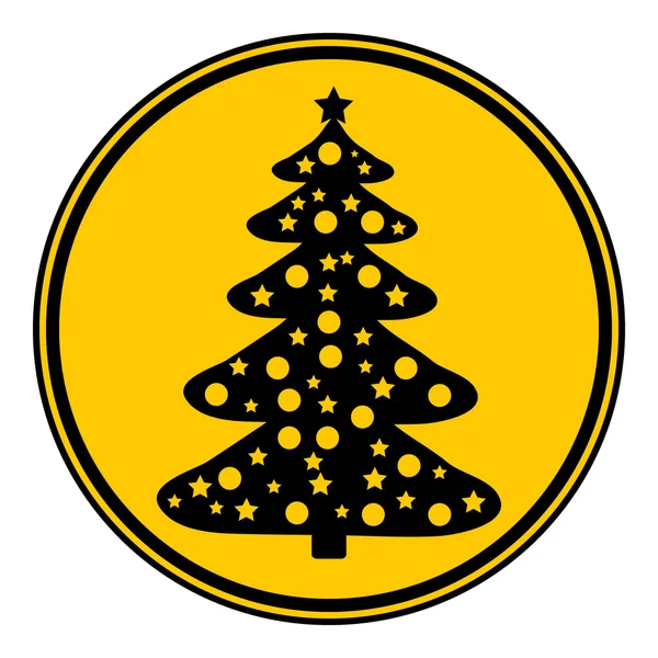 Botón árbol de Navidad . — Vector de stock