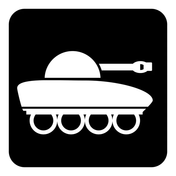 Panzer simge düğmesi. — Stok Vektör
