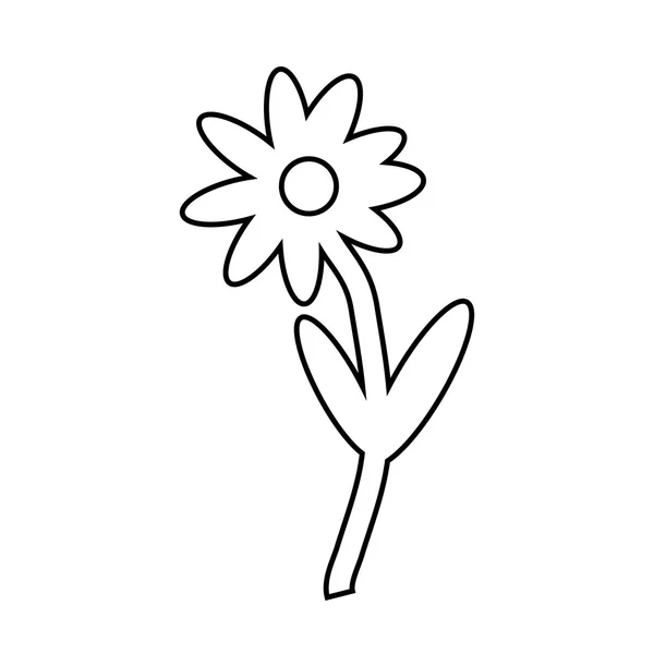 Icono de flor negra . — Vector de stock