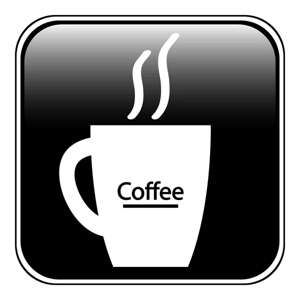 Kahve fincanı simge düğmesi. — Stok Vektör