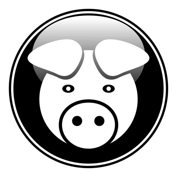 Botão de símbolo de porco . — Vetor de Stock