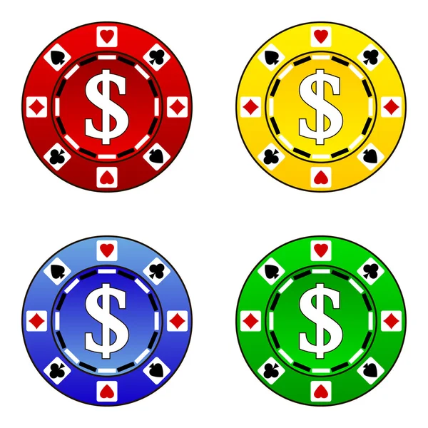 Reihe von Casino-Chips — Stockvektor