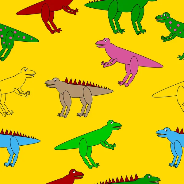 Patrón sin costura de los dinosaurios. — Archivo Imágenes Vectoriales