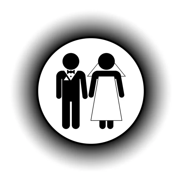 結婚式のカップルのボタン. — ストックベクタ