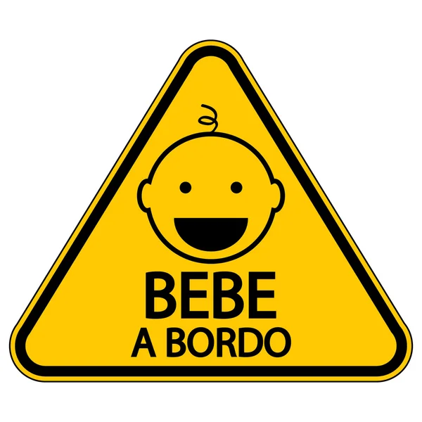 Baby on board sign in Spanish. — Stock Vector