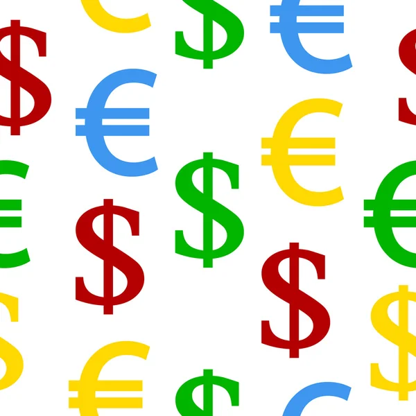 Dolar euro wzór. — Wektor stockowy