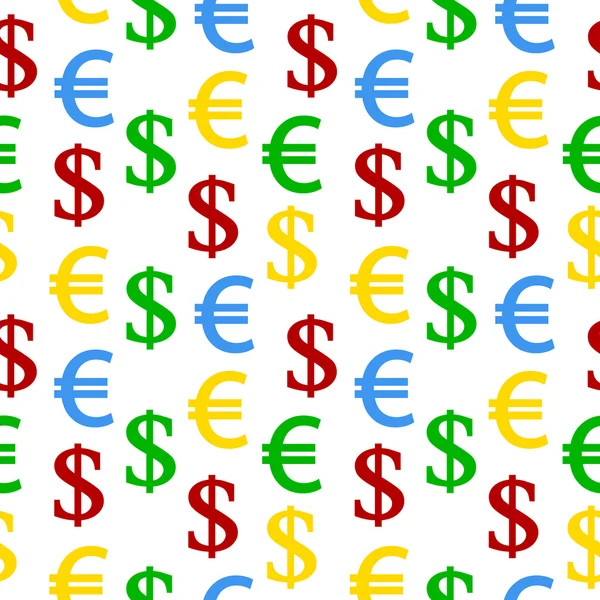 Dollar euro seamless pattern. — Stock Vector