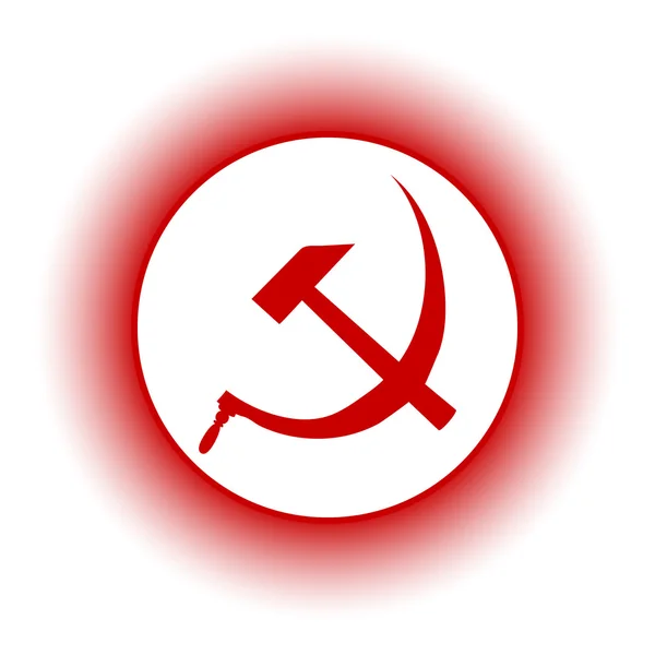 Hammer and sickle sign button. — Stock Vector