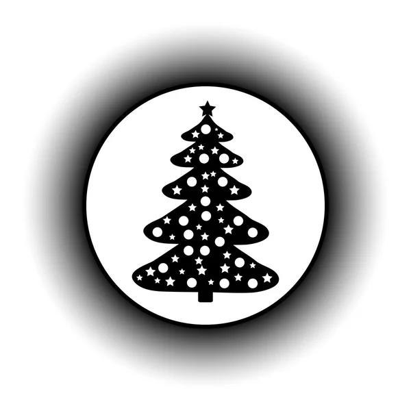 Botón árbol de Navidad . — Vector de stock