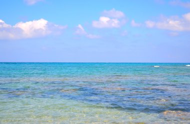 Blue sky and seascape.