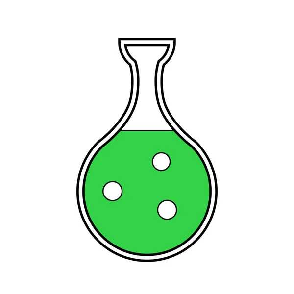 Vidrio de laboratorio sobre blanco . — Vector de stock