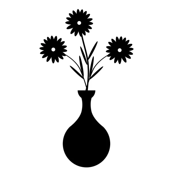 Váza s květy na bílém pozadí. — Stockový vektor