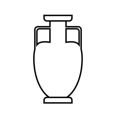 Beyaz üzerine Antik vazo.