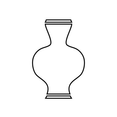 Beyaz üzerine Antik vazo.