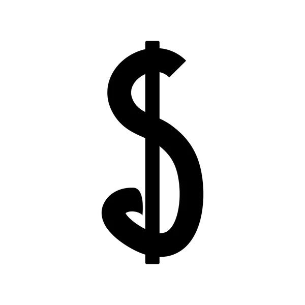 Dólar icono en blanco . — Vector de stock