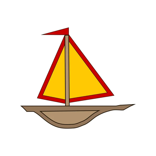 Icona della nave su bianco . — Vettoriale Stock