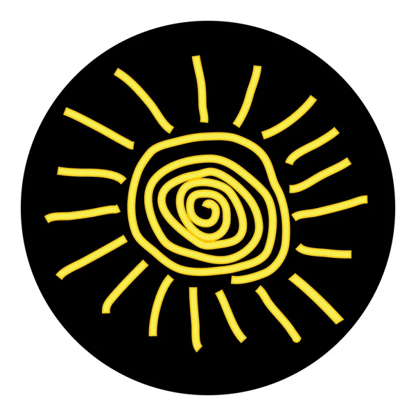 Icono del sol en blanco . — Archivo Imágenes Vectoriales
