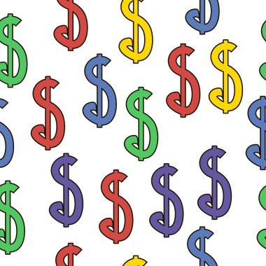 Doları Dikişsiz desen beyaz.