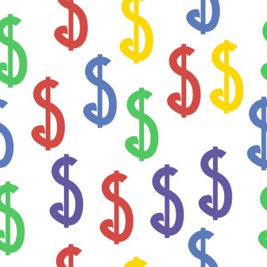 Doları Dikişsiz desen beyaz.