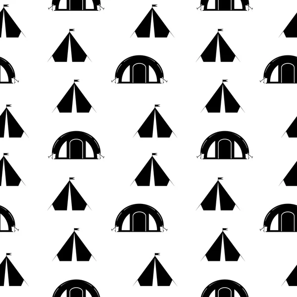 Camping tent seamless pattern. — Stock Vector