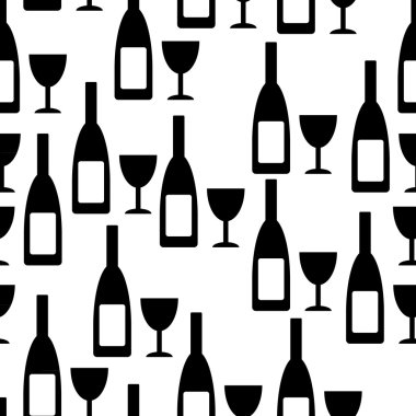 Şişe ve glasse seamless modeli. 