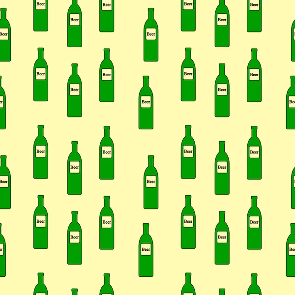 Botella de cerveza patrón sin costura . — Archivo Imágenes Vectoriales