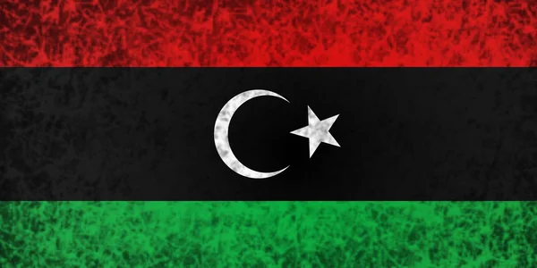 Libyjská vlajka. — Stock fotografie