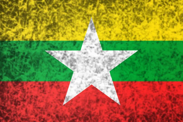 Flagga myanmar. — Stockfoto