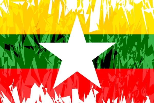 Flagga myanmar. — Stock vektor