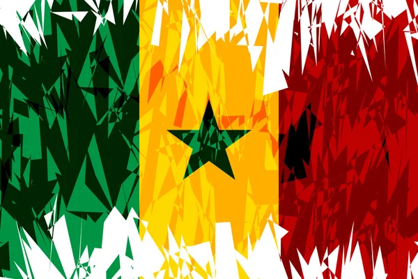 塞内加尔的旗子. — 图库矢量图片
