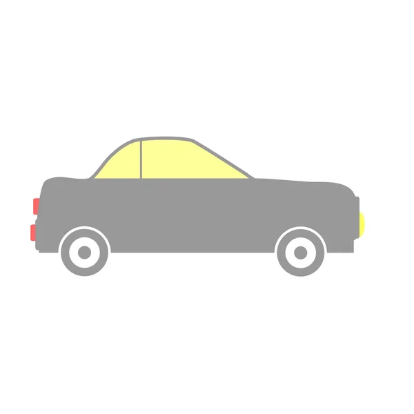 Icono del coche en blanco . — Vector de stock