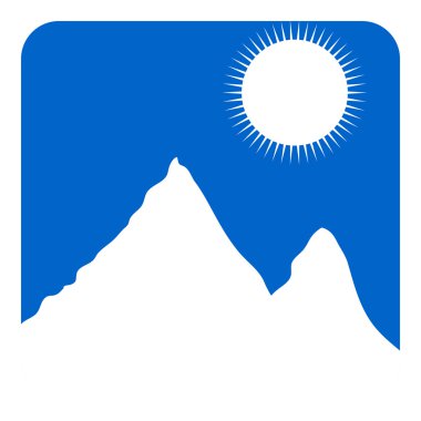 Beyaz dağ manzara kutsal kişilerin resmi.