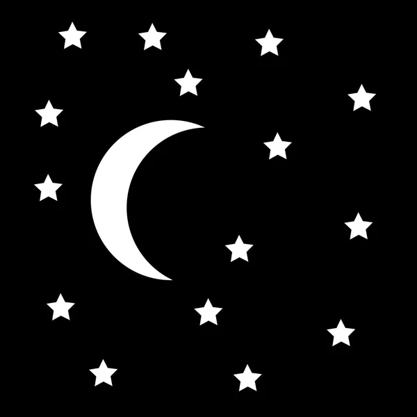Lune et étoiles. — Image vectorielle