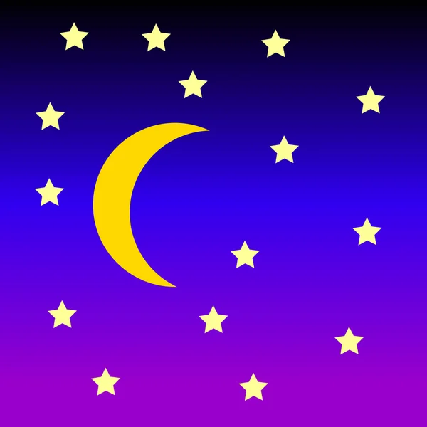 Moon and stars. — Stock Vector