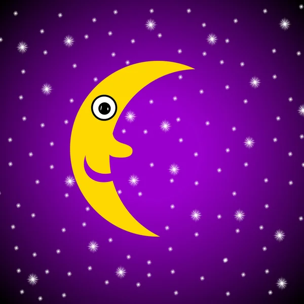 Lune et étoiles. — Image vectorielle