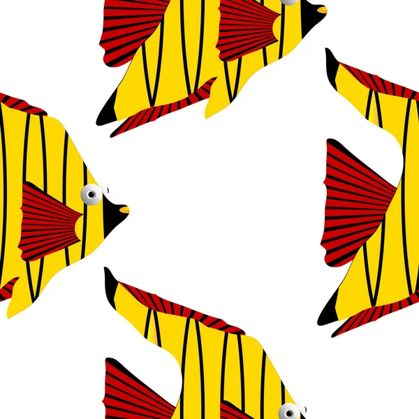 Tropické ryby. Bezešvé vzor. — Stockový vektor